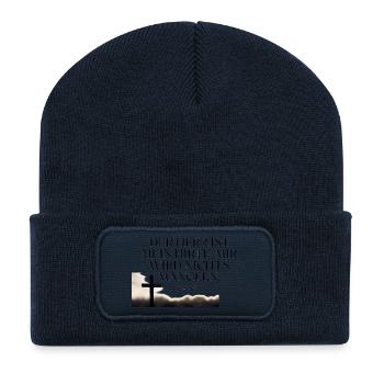 Psalm 23 Hirte Vertrauen Kreuz - Recycelte Patch Beanie - French Navy - Vorne