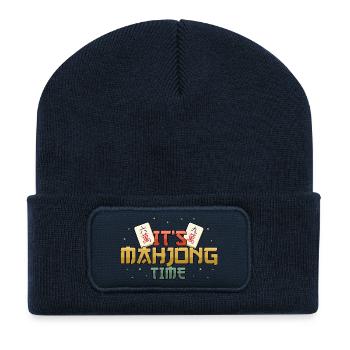 It's Mahjong Time Mahjong Game Social Club - Recycled Patch Beanie - french navy - Front