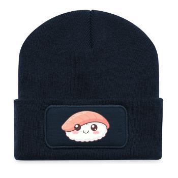 Kawaii Nigiri Sushi Motiv - Recycelte Patch Beanie - French Navy - Vorne