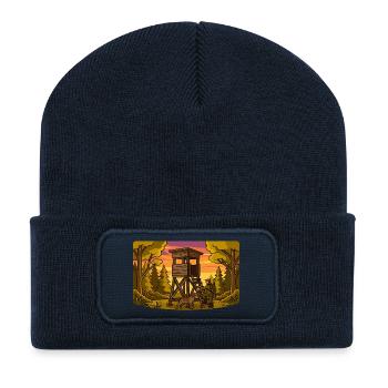 Forest Hunting Lookout Tower - Recycled Patch Beanie - french navy - Front