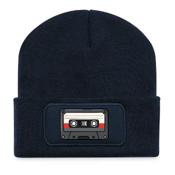 Retro Cassette Tape 80s 90s Nostalgia Vintage Musi - Recycled Patch Beanie - french navy - Front