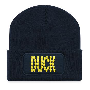 Typographie du canard mignon - Beanie recyclé à patch - bleu marine - Devant