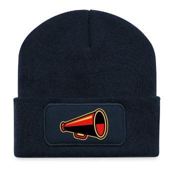 Red Megaphone Ultras Icon - Recycled Patch Beanie - french navy - Front