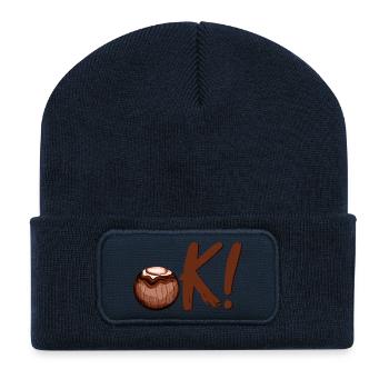 OK Noix de Noix de Noix de Jour - Beanie recyclé à patch - bleu marine - Devant