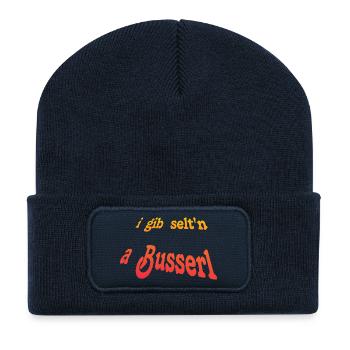 i_gib_selten_a_Busserl - Recycelte Patch Beanie - French Navy - Vorne