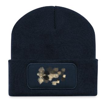 Abstraktes Muster / Vintage Gewebe Stil - Recycelte Patch Beanie - French Navy - Vorne