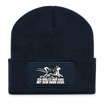 Unter einer Stunde? Nicht mit meinem Husky. - Recycelte Patch Beanie - French Navy - Vorne
