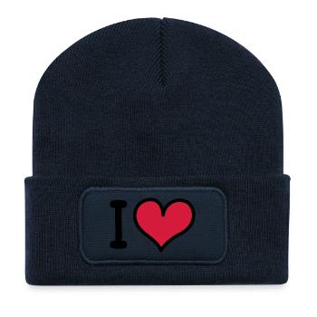 I Heart 3-colors - Recycelte Patch Beanie - French Navy - Vorne