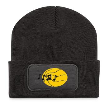 Musiknoten - Recycelte Patch Beanie - Dunkelgrau - Vorne