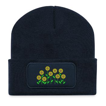 fleures (3c) - Beanie recyclé à patch - bleu marine - Devant