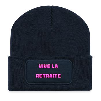 RETRAITE. RETRAITE. RETRAITEE. RETRAITE - Beanie recyclé à patch - bleu marine - Devant