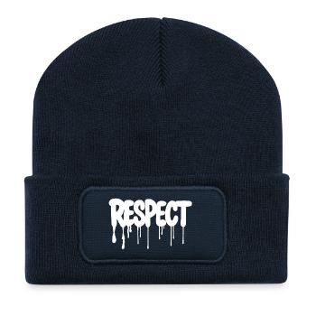 RESPECT Conception de graffitis - Beanie recyclé à patch - bleu marine - Devant