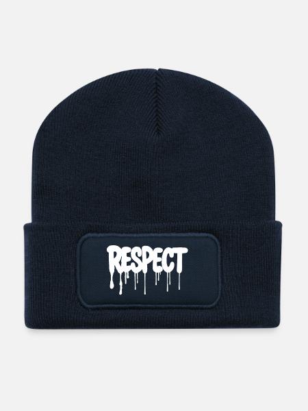 RESPECT Graffiti Design - Recycelte Patch Beanie - French Navy