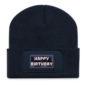 HAPPY BIRTHDAY. HAPPY BIRTHDAY. BIRTHDAY. - Recycled Patch Beanie - french navy - Front