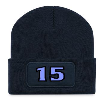15. 15 ANS. 15e ANNIVERSAIRE. ANNIVERSAIRE 15 ANS. - Beanie recyclé à patch - bleu marine - Devant