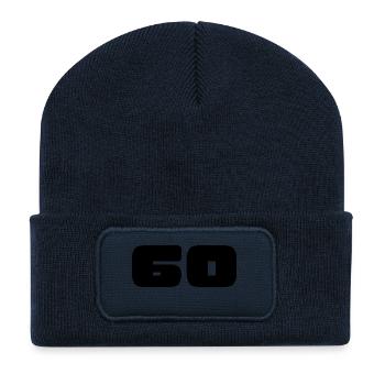 60. 60 YEARS. 60TH ANNIVERSARY. BIRTHDAY 60 YEARS. - Recycled Patch Beanie - french navy - Front