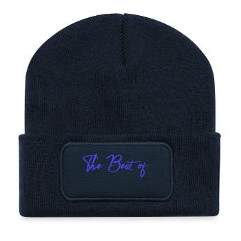 The Best of. Best of. Best. Meilleur.Noël. Geek - Beanie recyclé à patch - bleu marine - Devant