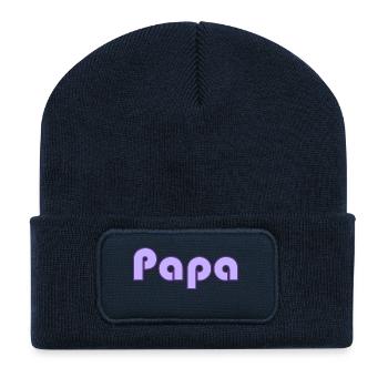 ALLES GUTE ZUM GEBURTSTAG, PAPA. PAPA. VATERTAG. VATER - Recycelte Patch Beanie - French Navy - Vorne