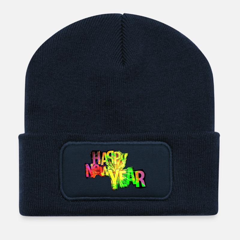 Happy New Year - Recycelte Patch Beanie - French Navy