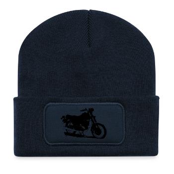 MZ ETZ 250 schräg - Recycelte Patch Beanie - French Navy - Vorne