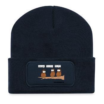 Uhus (neu) - Recycelte Patch Beanie - French Navy - Vorne