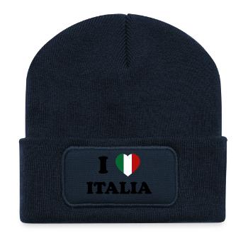 I LOVE ITALY - Recycled Patch Beanie - french navy - Front