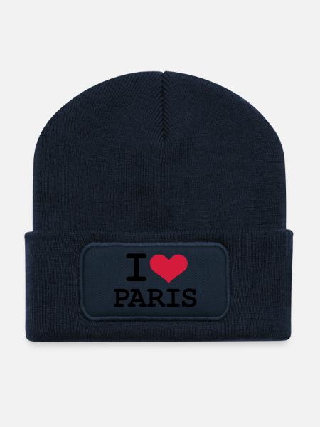 I - love - Paris - Recycled Patch Beanie - french navy