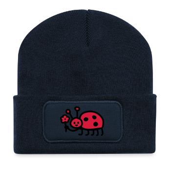 Ladybug - Flower - Recycled Patch Beanie - french navy - Front