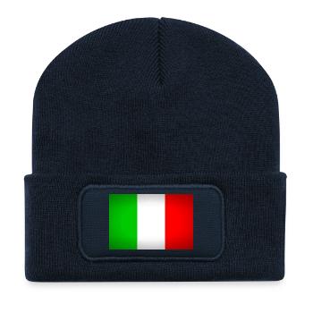 italien italy - Recycelte Patch Beanie - French Navy - Vorne