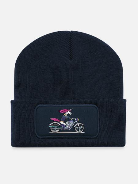 Badass Unicorn - Einhorn - Recycelte Patch Beanie - French Navy