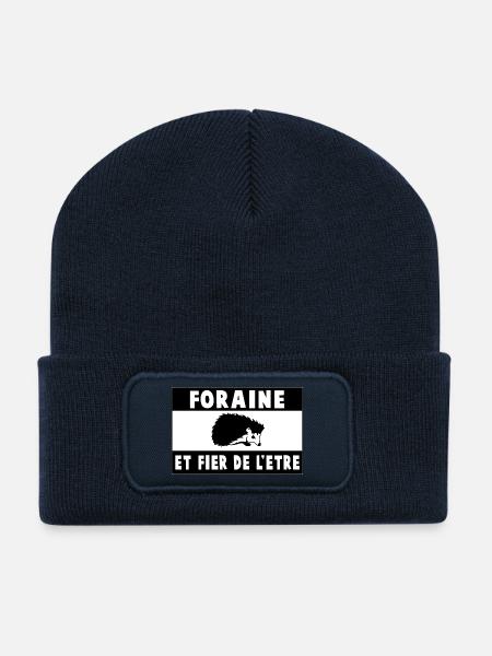 Fier d'être forain niolo - Beanie recyclé à patch - bleu marine