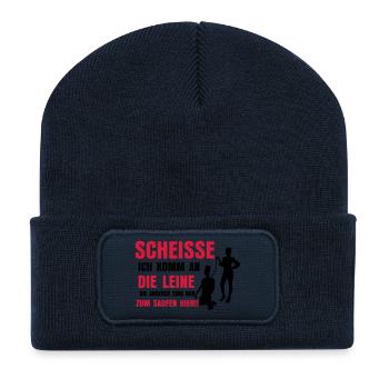 SCHEISSE ICH KOMM AN DIE - Recycelte Patch Beanie - French Navy - Vorne