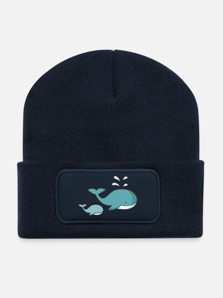 baleine - Beanie recyclé à patch - bleu marine