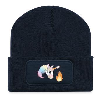 Unicorn Marshmallow - Recycelte Patch Beanie - French Navy - Vorne