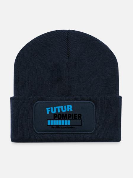 futur pompier - Beanie recyclé à patch - bleu marine