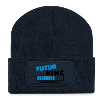 futur kiné - Beanie recyclé à patch - bleu marine - Devant