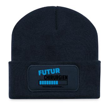 futur chirurgien - Beanie recyclé à patch - bleu marine - Devant