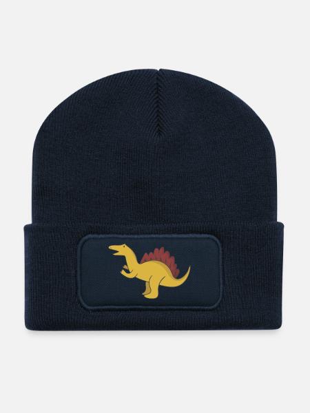 Dinosaur Stone Age Fossil gift Neandertaler - Recycled Patch Beanie - french navy