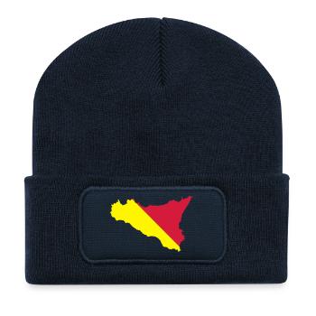 Sicile - Beanie recyclé à patch - bleu marine - Devant