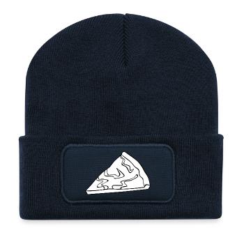 manger de la nourriture pizza pizzeria restaurant11 - Beanie recyclé à patch - bleu marine - Devant
