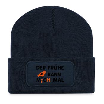 lustiger Spruch - Recycelte Patch Beanie - French Navy - Vorne