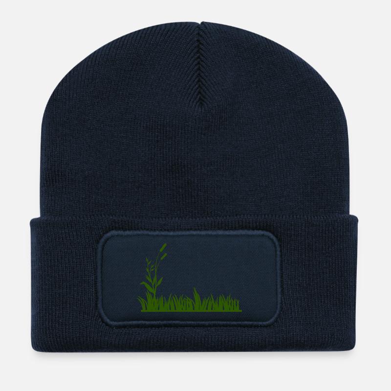 herbe - Beanie recyclé à patch - bleu marine