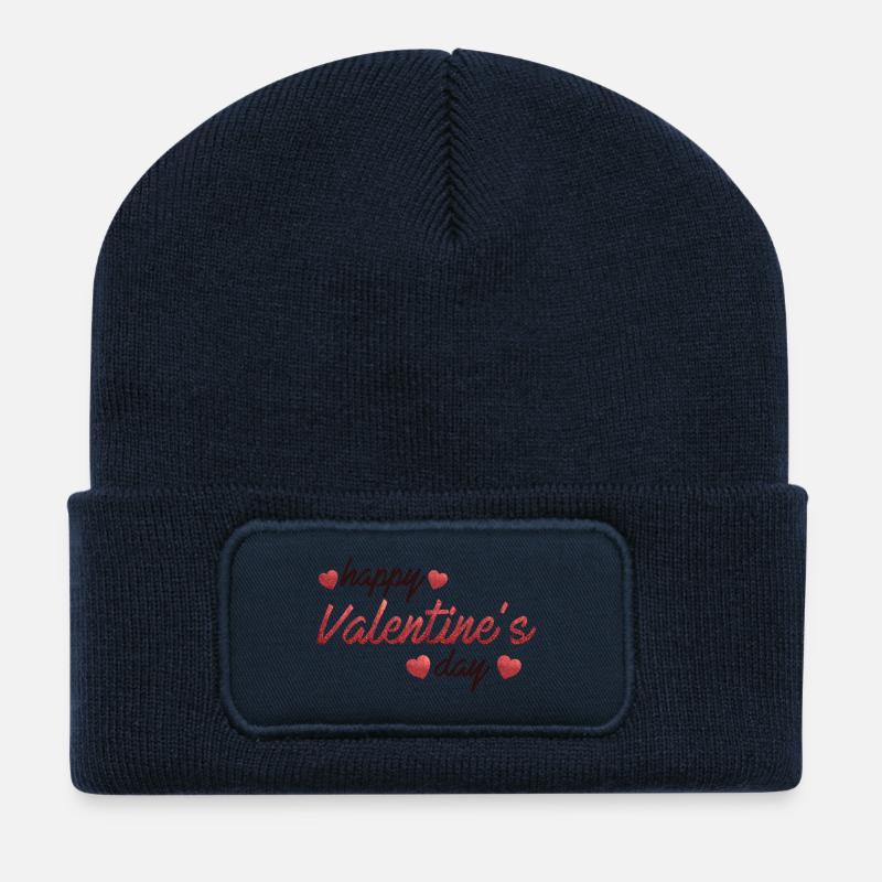heureux citations d'affiliation amour spécial Saint Valentin - Beanie recyclé à patch - bleu marine