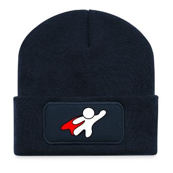 Superhelden Comic Cartoon - Perfekte Geschenkidee - Recycelte Patch Beanie - French Navy - Vorne