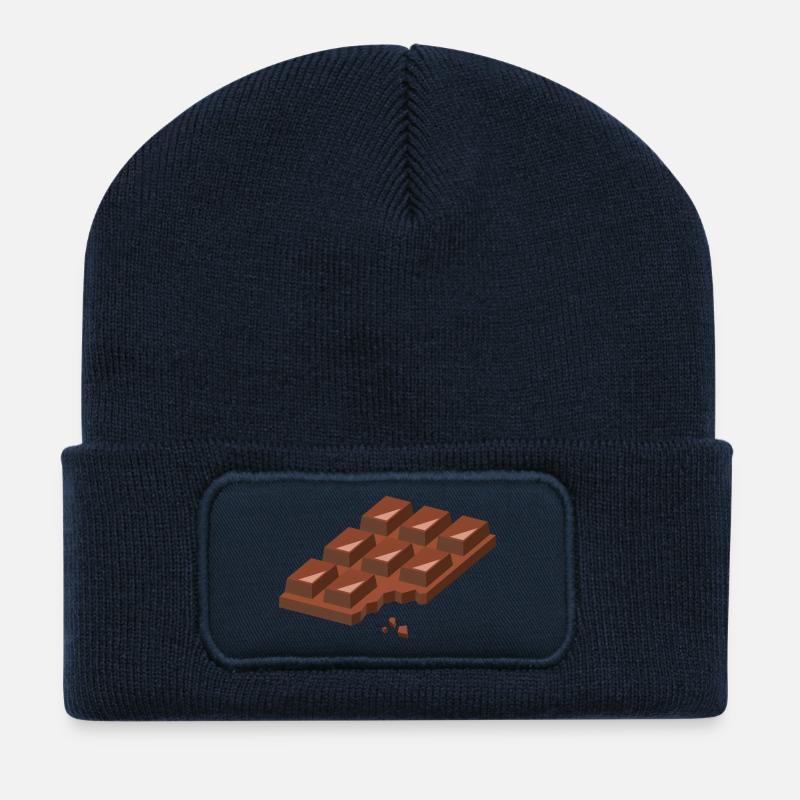 chocolat - Beanie recyclé à patch - bleu marine