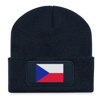 czech_republic - Beanie recyclé à patch - bleu marine - Devant
