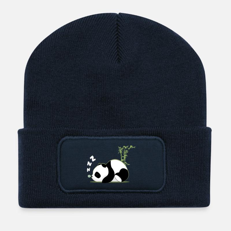 panda - Beanie recyclé à patch - bleu marine