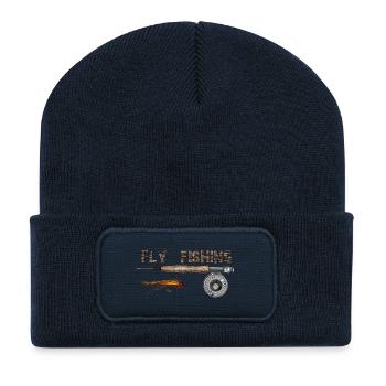 Fly fishing - Recycelte Patch Beanie - French Navy - Vorne