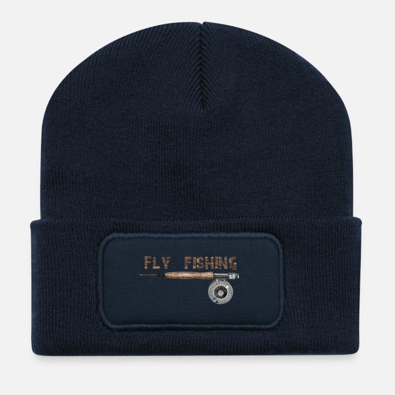 Fly fishing - Beanie recyclé à patch - bleu marine