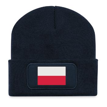 Poland Square Rounded 1 euro - Recycled Patch Beanie - french navy - Front